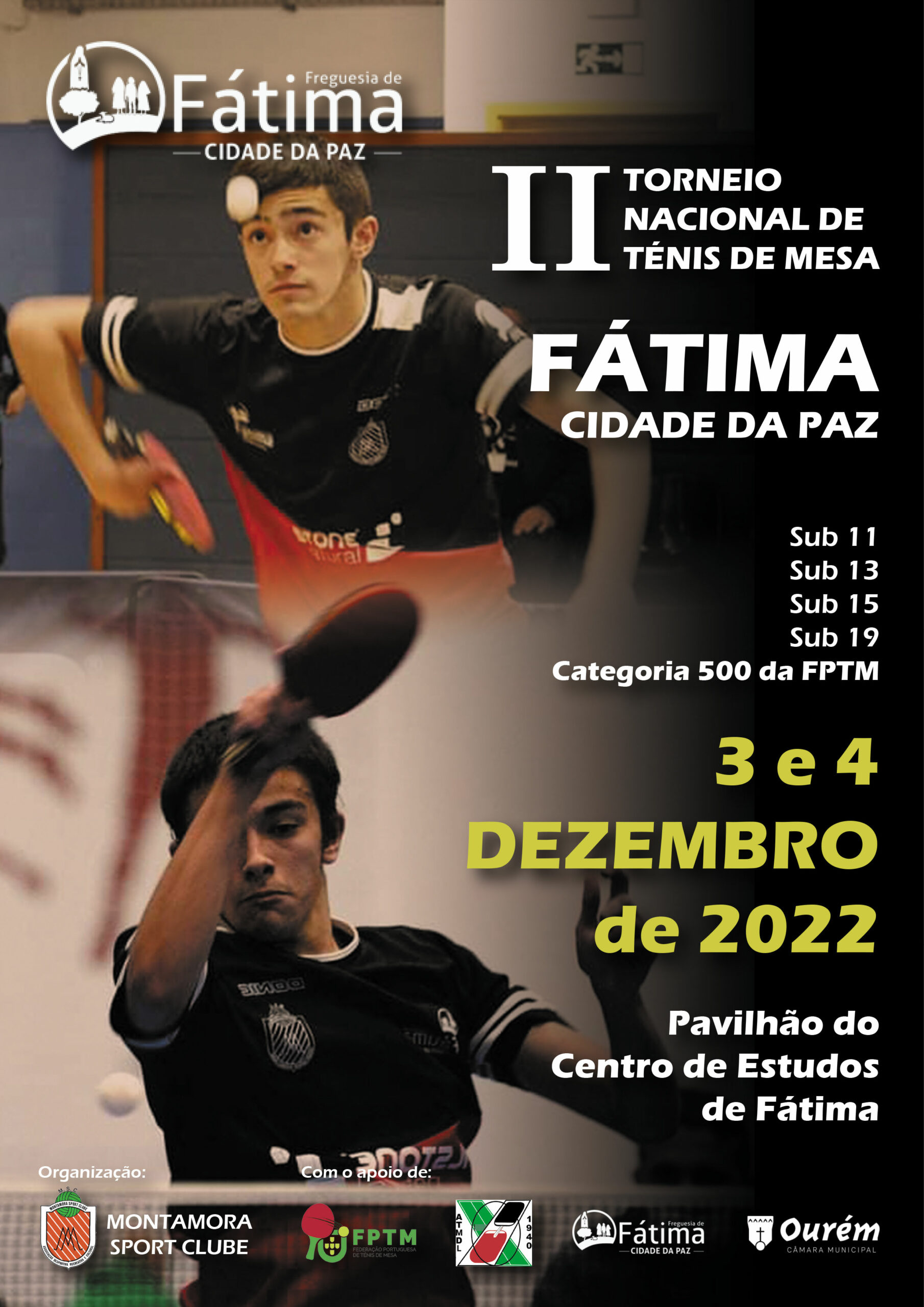 Resultados do II Torneio Nacional de Ténis de Mesa Fátima Cidade da Paz
