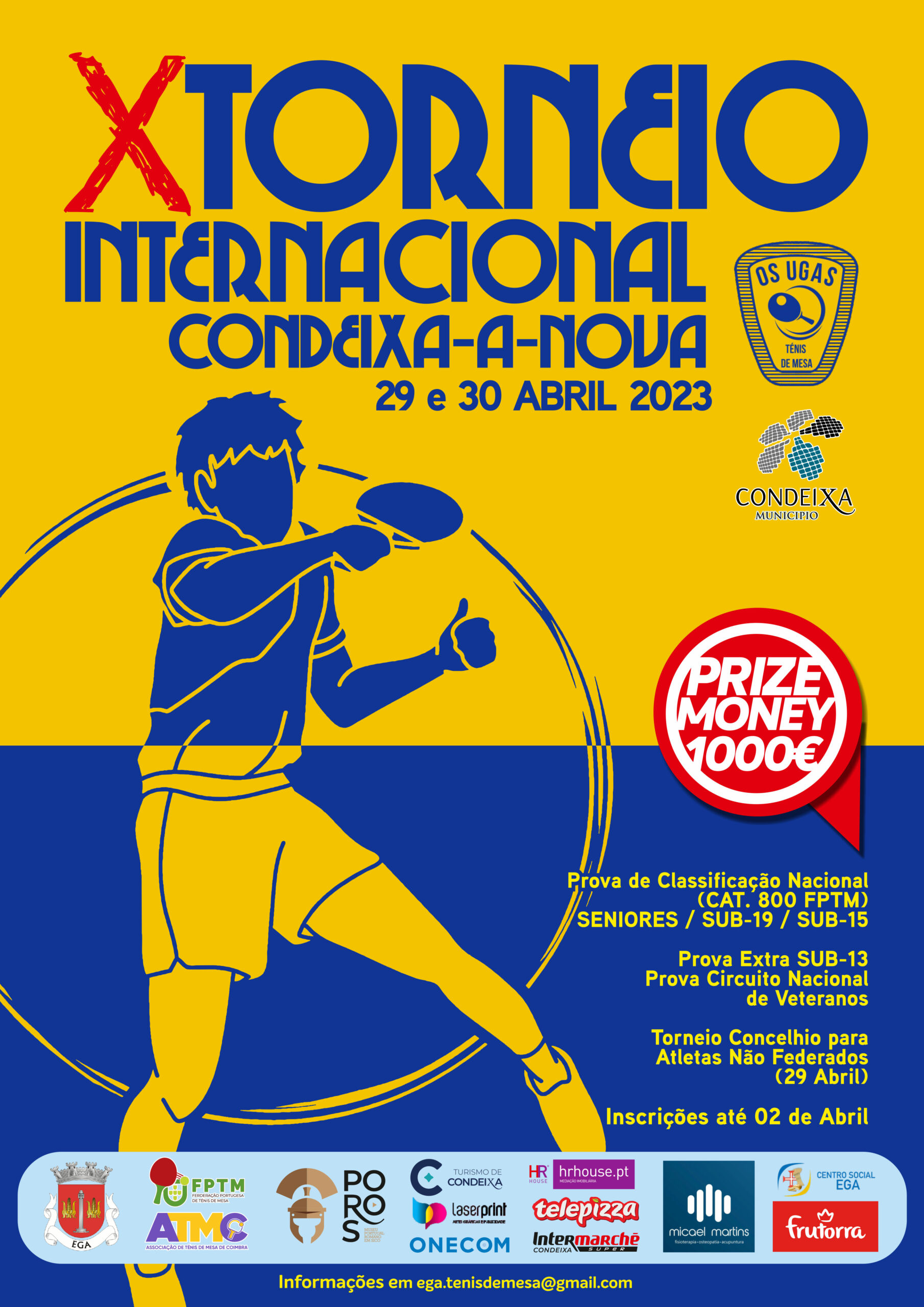 X Torneio Internacional de Ténis de Mesa de Condeixa-a-Nova em abril
