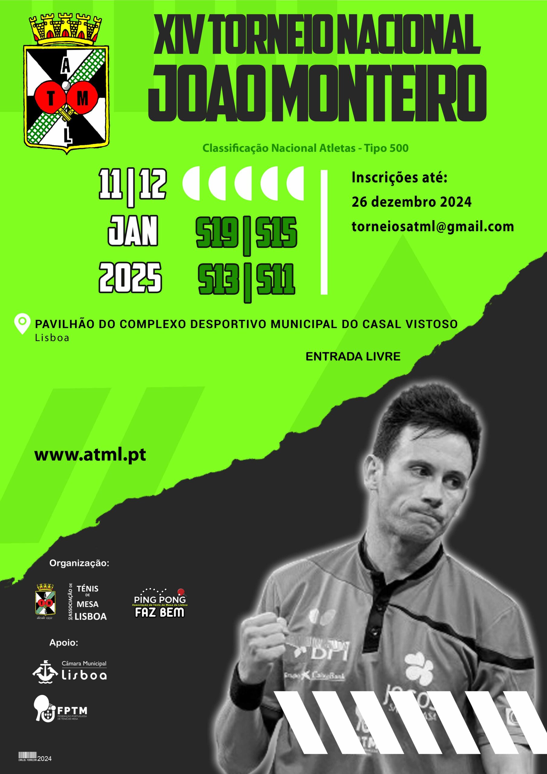 XIV Torneio Nacional João Pedro Monteiro a 11 e 12 de janeiro