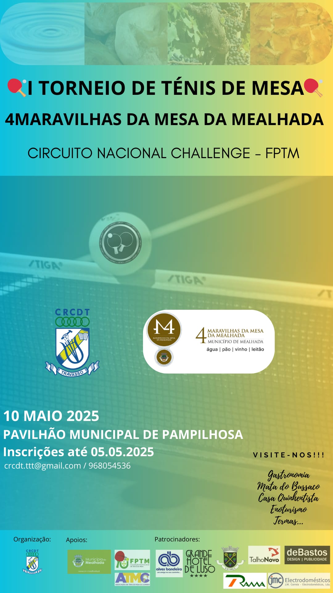 Inscrições para o I Torneio Challenge 4 Maravilhas da Mesa da Mealhada